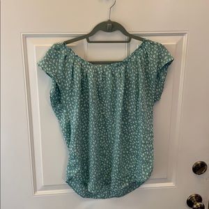 Light green floral patterned blouse